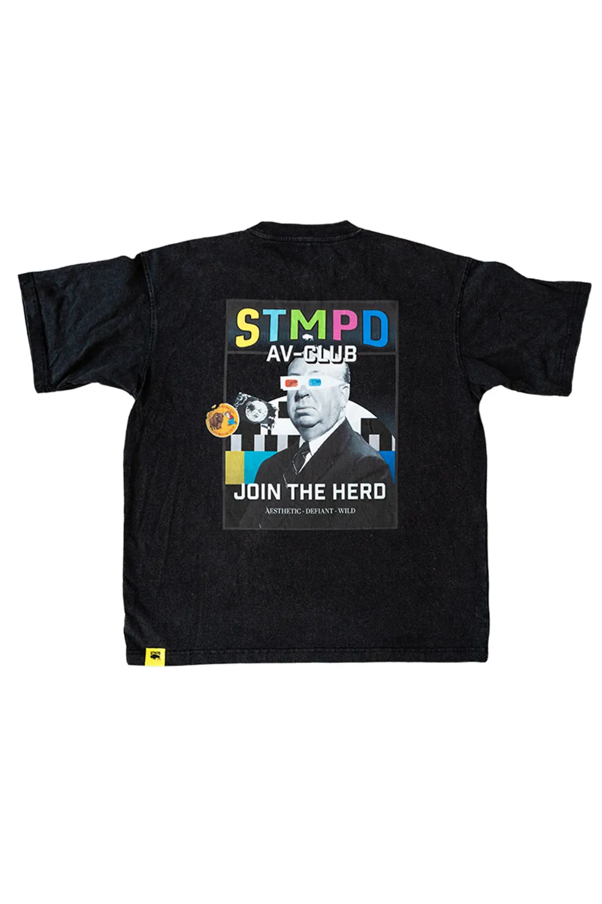 AV-Club Tee in vintage black, back with the full-colour AV-Club print